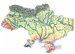 Подробная карта животных Украины (карта фауны Украины).