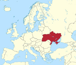 Детальная карта Украины в Европе.