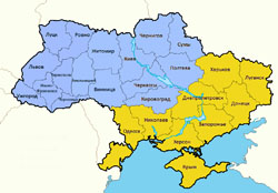 Подробная карта регионов Украины.