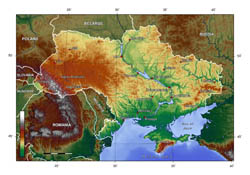 Подробная топографическая карта Украины.