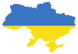Большая карта - флаг Украины.