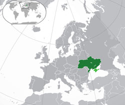 Большая карта местоположения Украины.