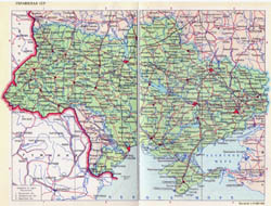 Большая карта Украины времен СССР.