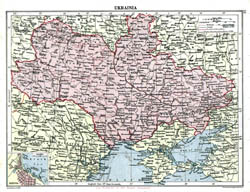 Большая старая карта Украины.